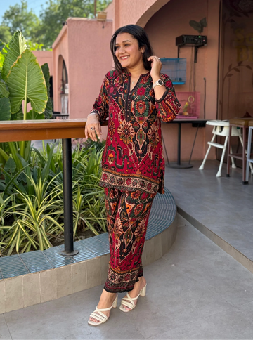 Printed Reyon Co Ord Set